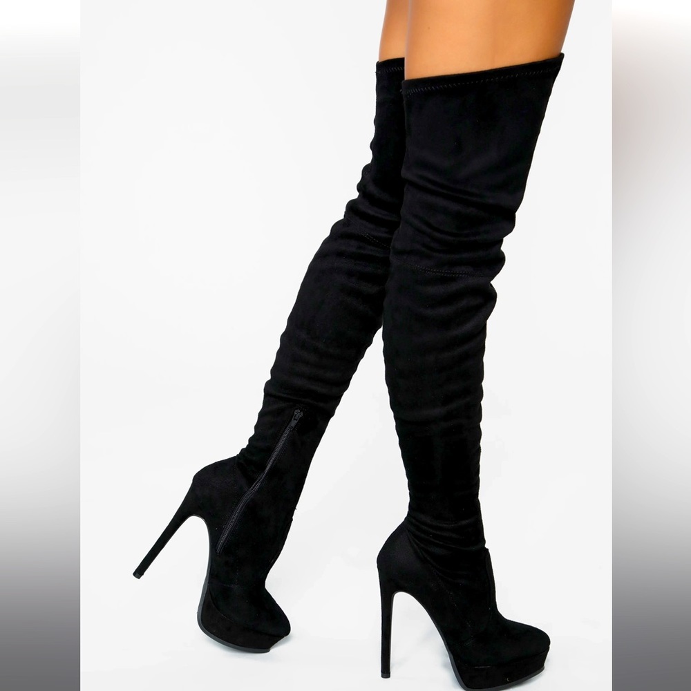 Black Faux Suede Boots